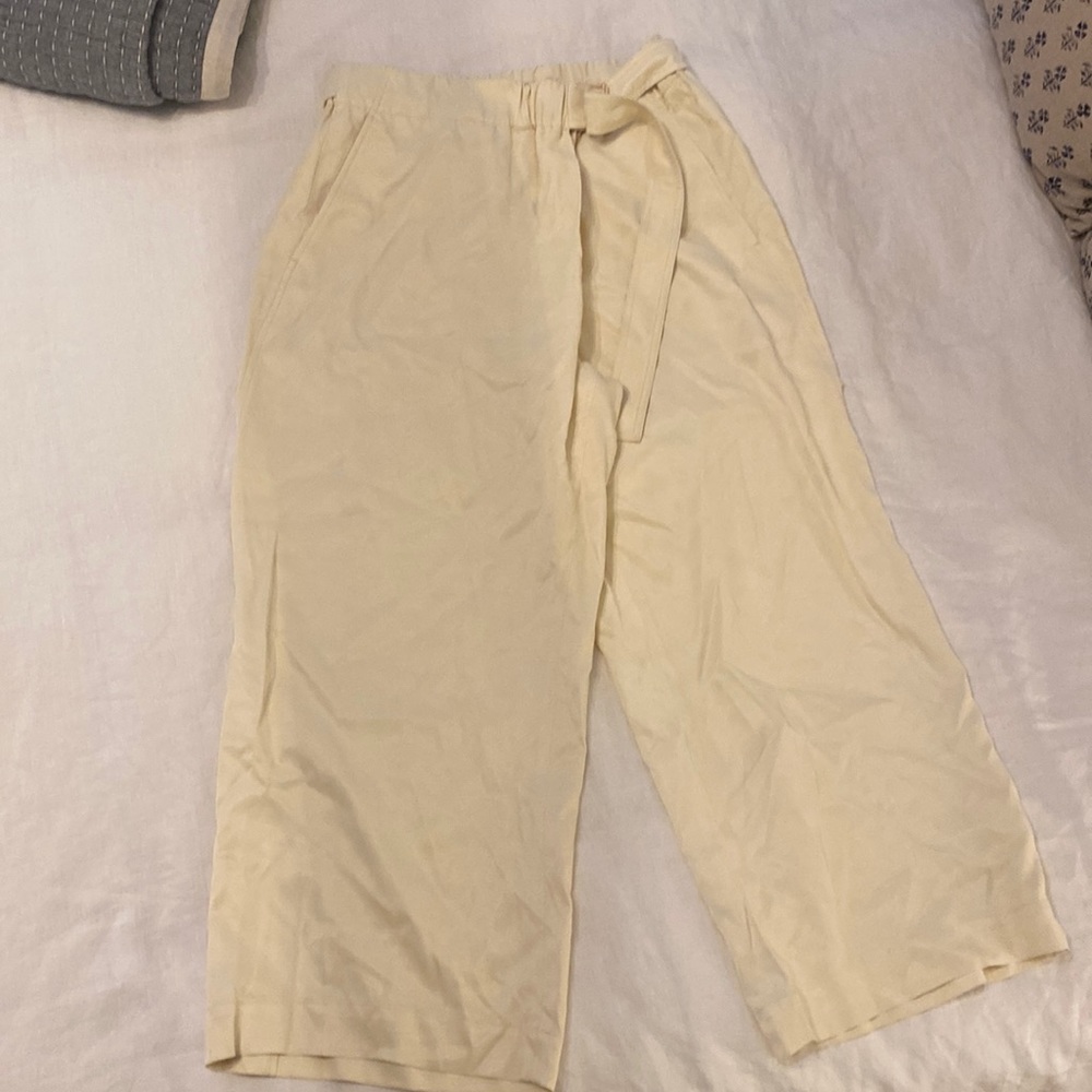 Vince silk wide leg, cropped pants